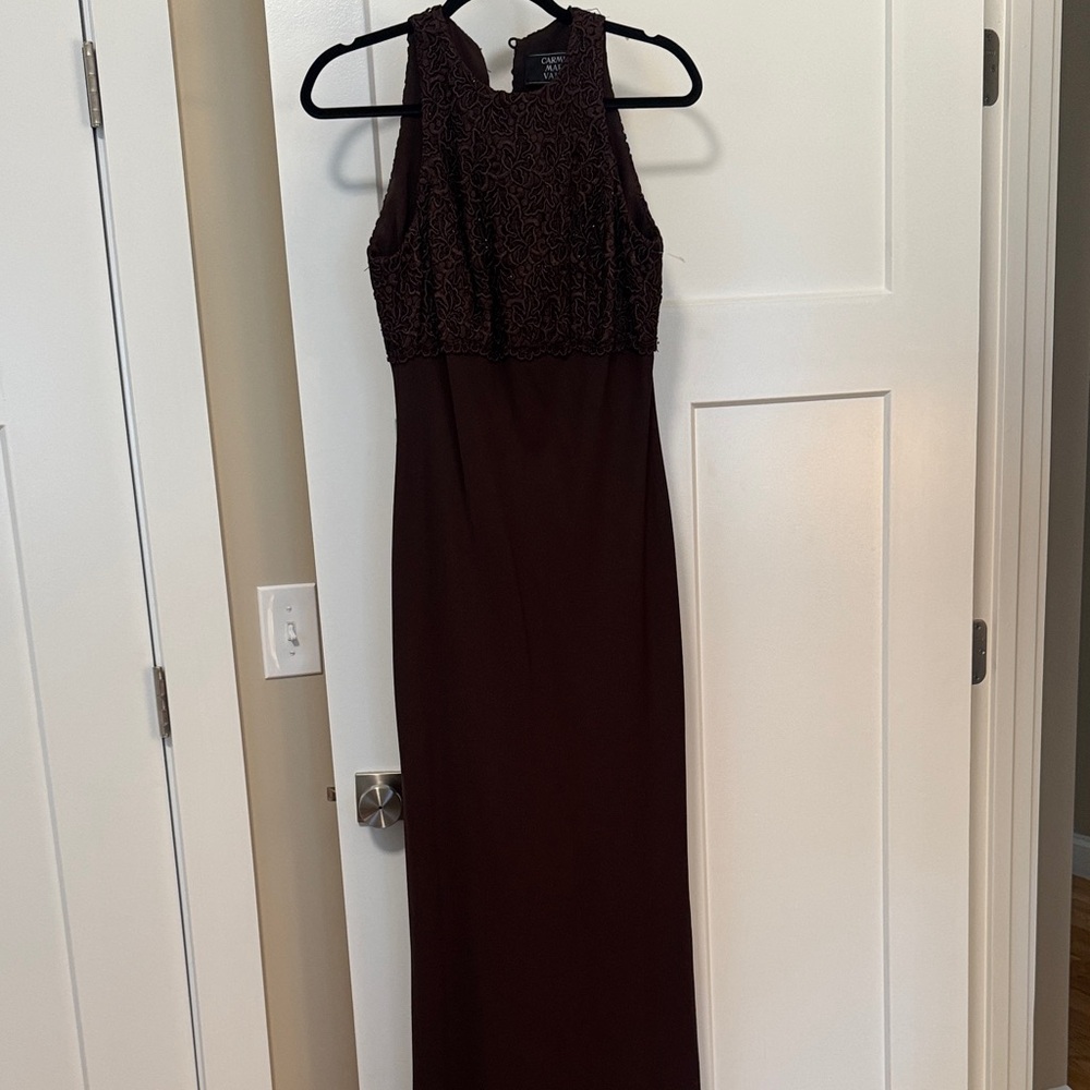 Elegant Brown Sleeveless Dress